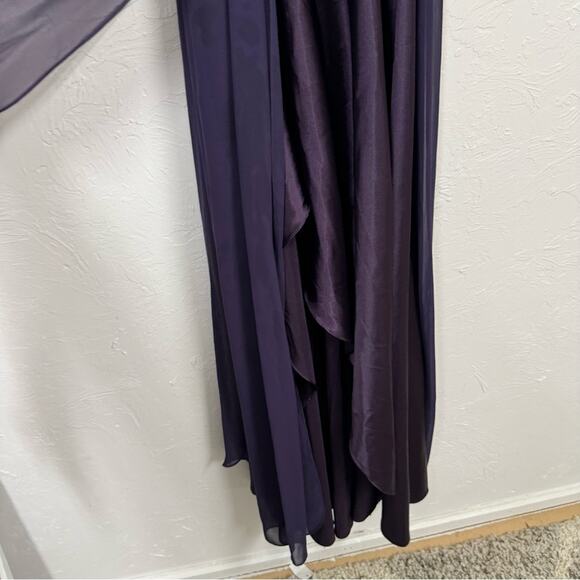 Narianna Purple Sequined Gown Womens XS Formal Bridesmaid Prom High Slit Dress - Picture 4 of 14